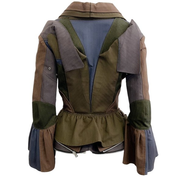 Junya Watanabe Patch Ruffled Moto Jacket - Picture 3 of 4